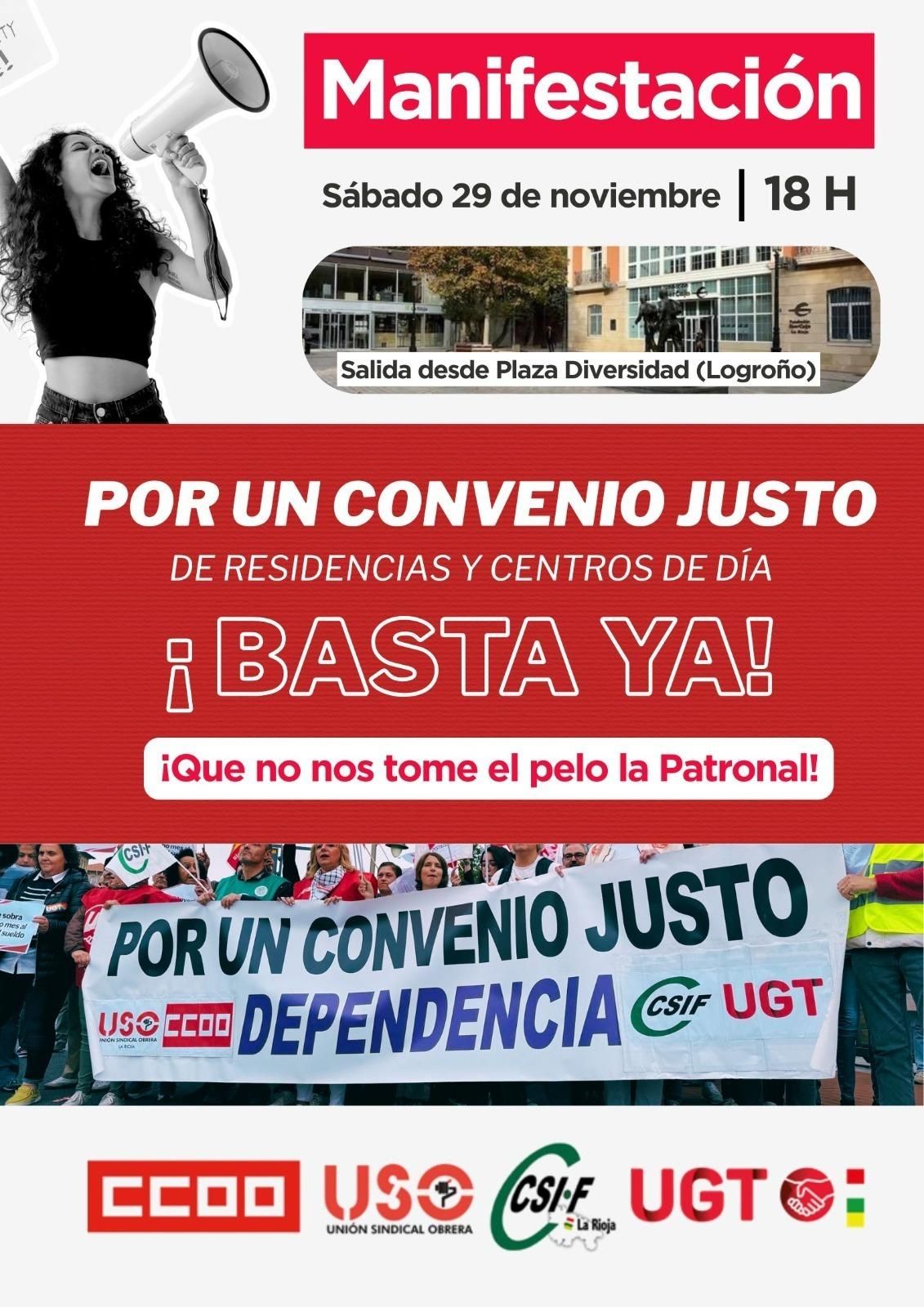Manifestación por un convenio justo en residencias