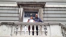 Diego Ramallo y su madre, Bity Sánchez, en el Arzobispado de Madrid.