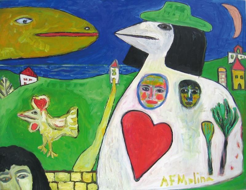 Pintura de Antonio Fernández Molina, ubicada en la Galería de Arte Marmurán