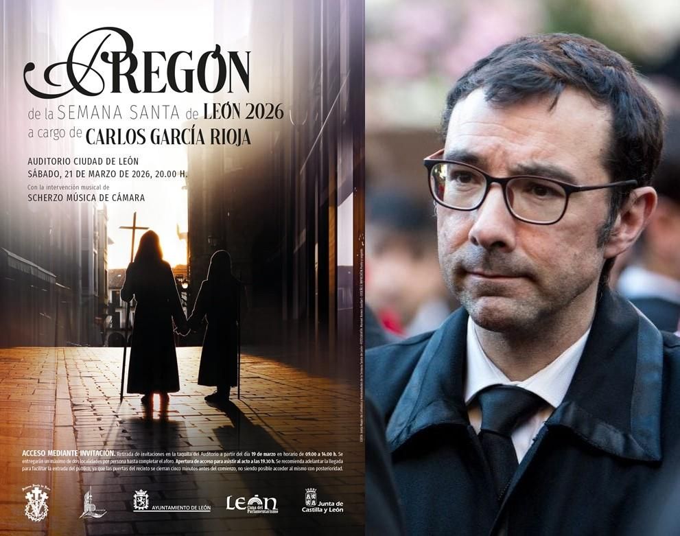 El pregonero de la Semana Santa 2026 de León fue Carlos García Rioja.