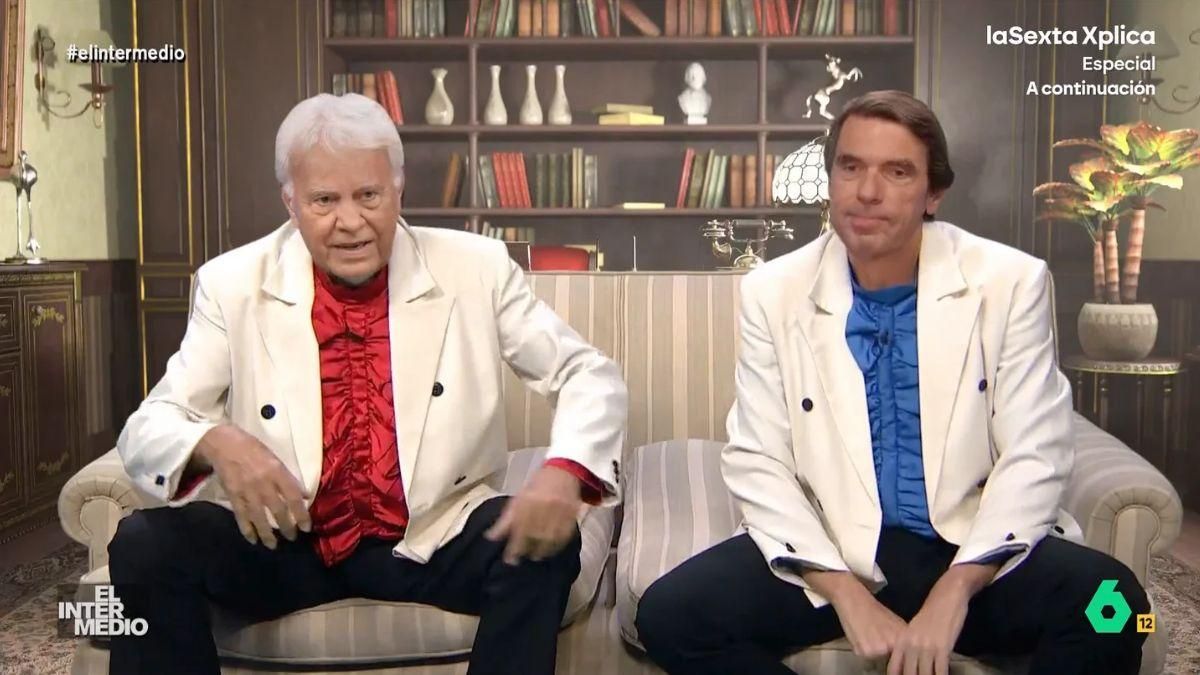 'El Intermedio' reunió a 'Aznarito y Felipón' tras la comparecencia de Sánchez para recordar Gürtel y Filesa