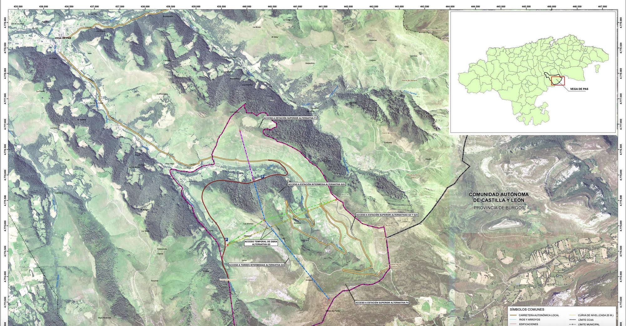 Plano del anteproyecto del teleferico 'Mirador del Pas'