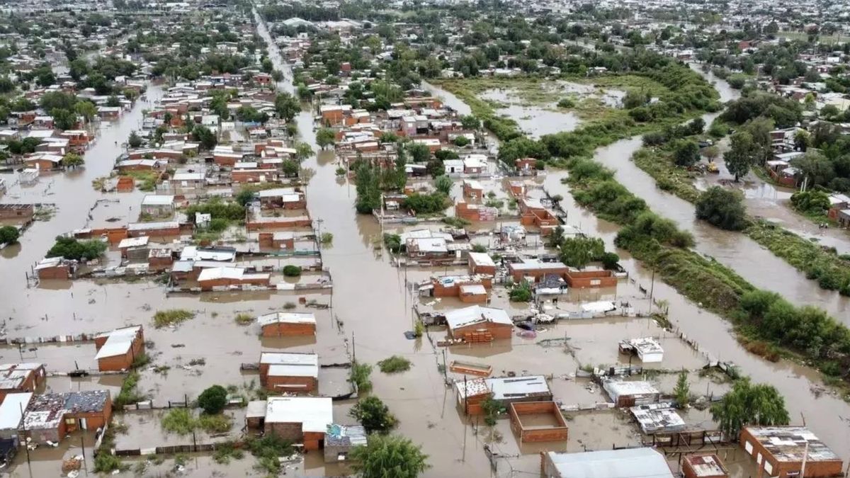 Inundación en Bahía Blanca en 2025.