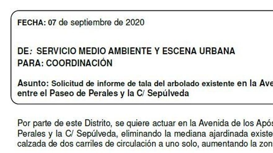 Orden del Ayuntamiento de Madrid para talar dos acacias centenarias para sustituirlas por aparcamientos