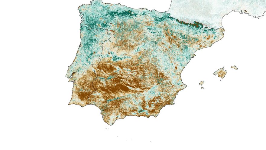 Mapa que muestra el Índice de Vegetación de Diferencia Normalizada (NDVI)