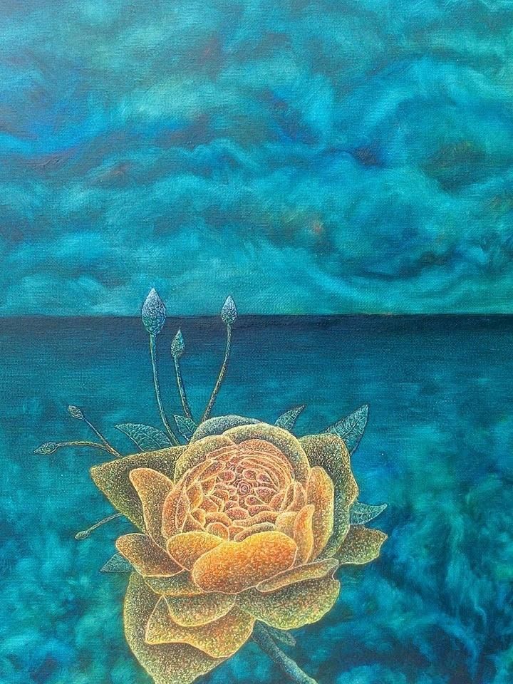 Rosa interior. Óleo sobre lienzo, 61 x 50 cm. Óscar Lorenzo 1999