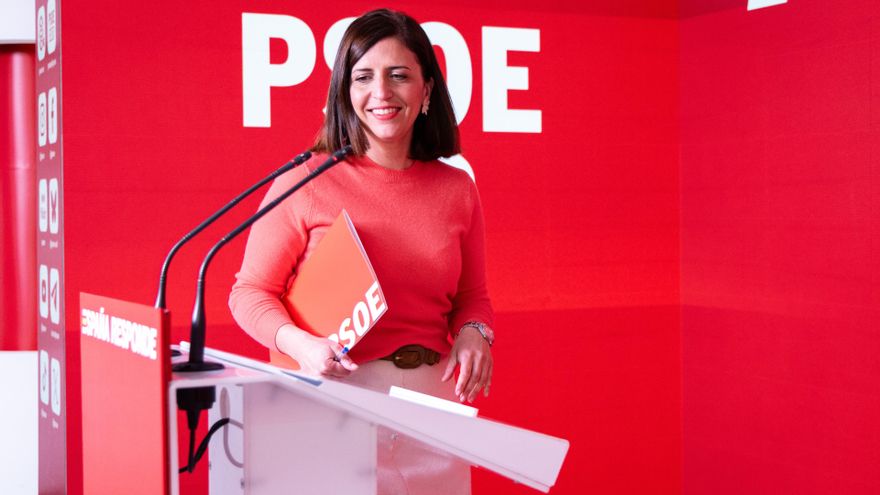 La portavoz del PSOE, Esther Peña, en Ferraz