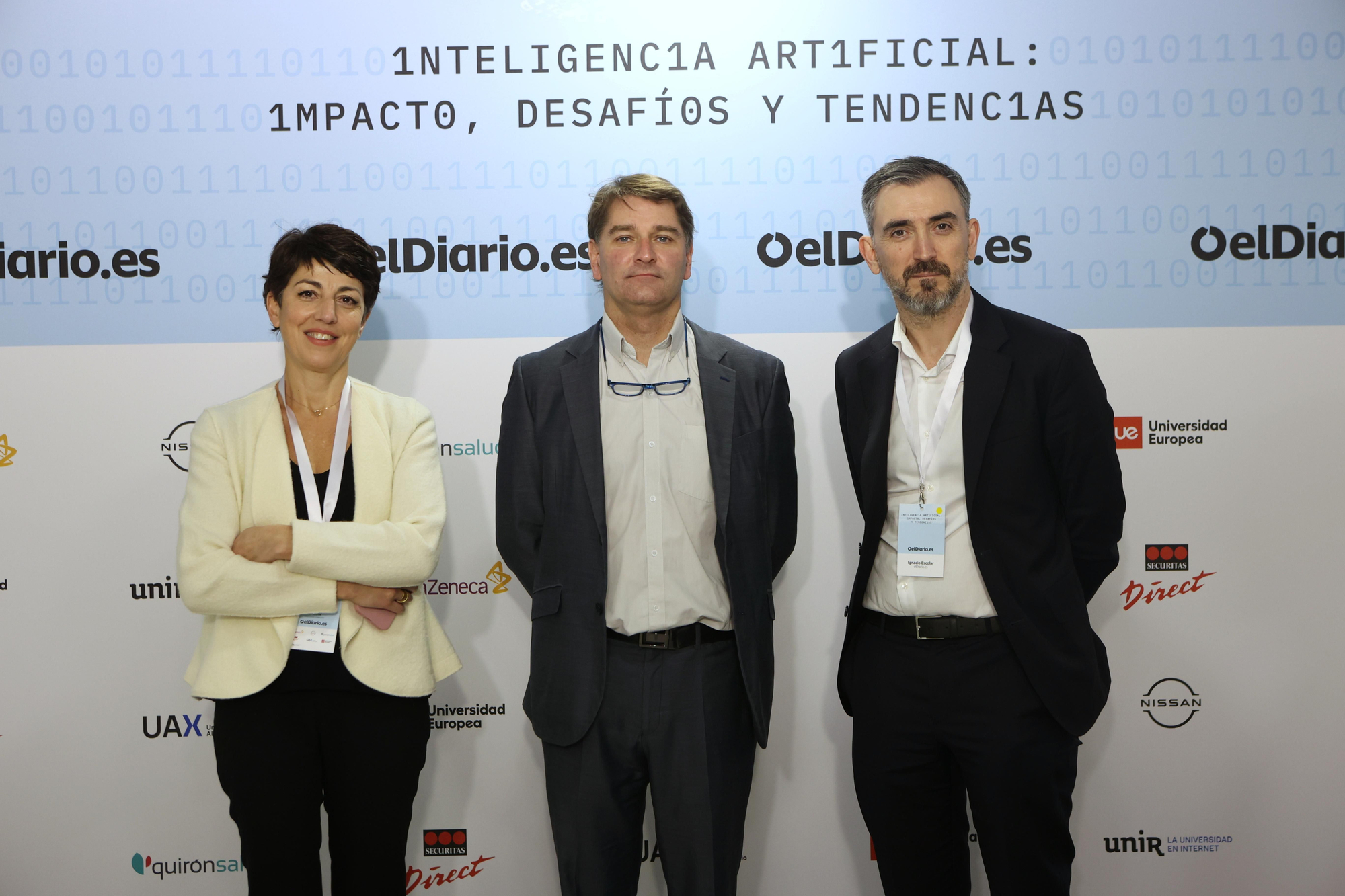 Rosalia Lloret, CEO de elDiario.es; Manuel de la Rocha, secretario de Estado de Asuntos Económicos y G-20 de Presidencia del Gobierno; Ignacio Escolar, director de elDiario.es