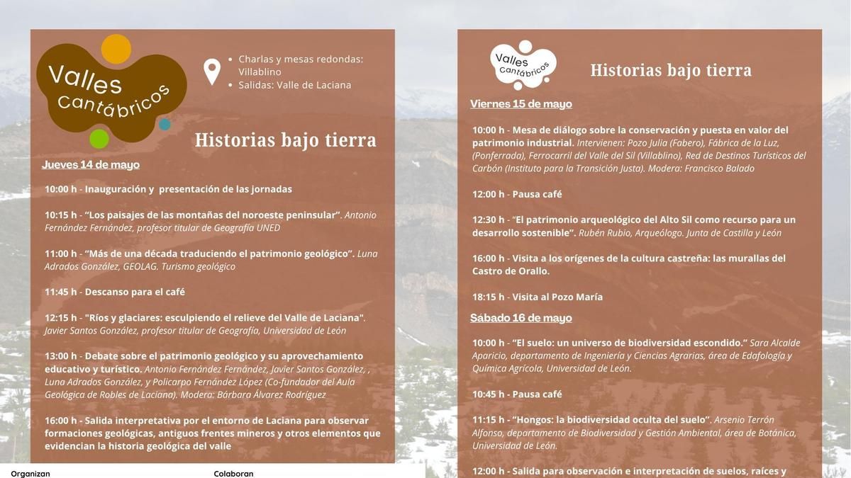 Programa de las II Jornadas Valles Cantábricos en Villablino. 