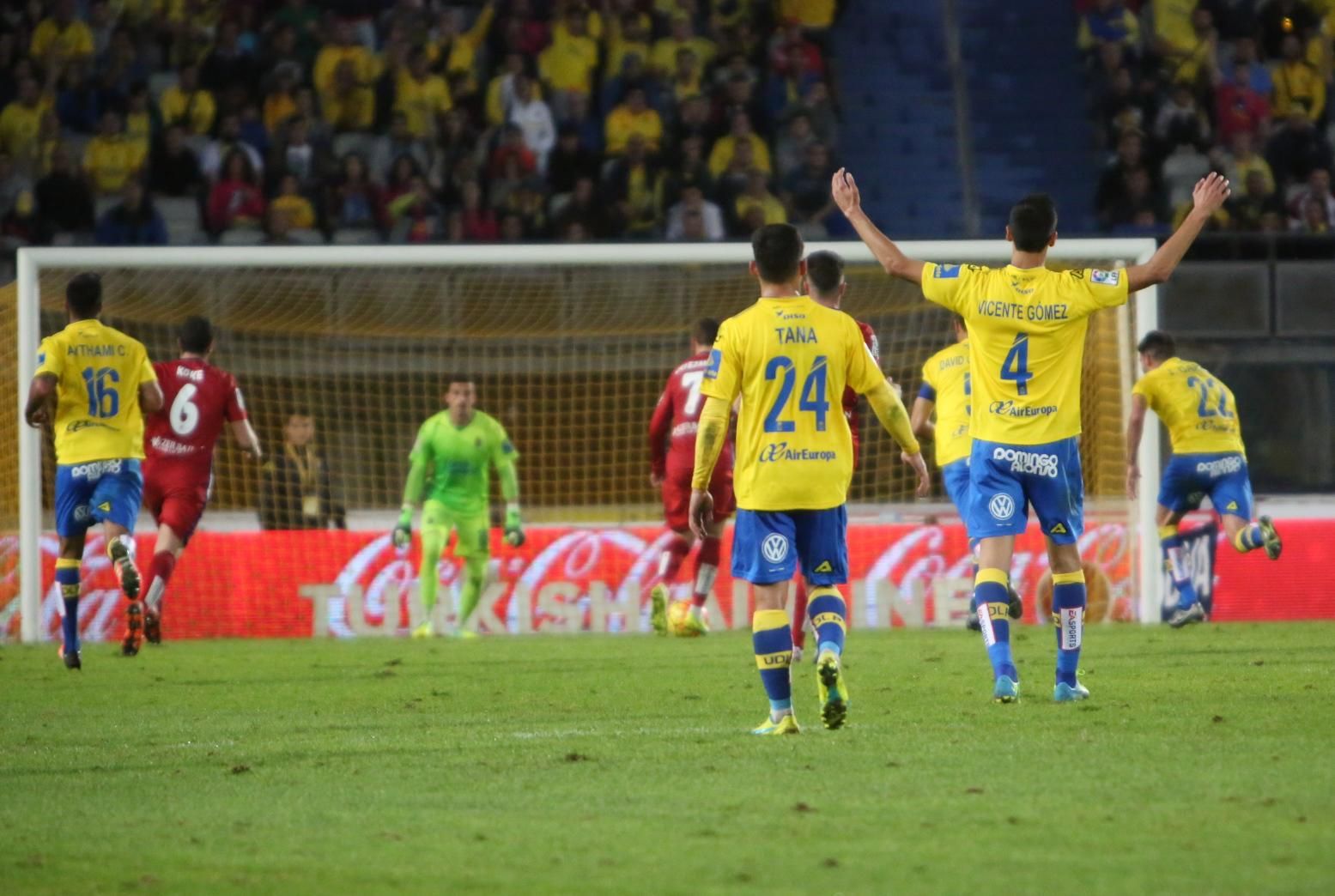 Partido entre la UD Las Palmas y Atlético de Madrid en el Estadio de Gran Canaria.