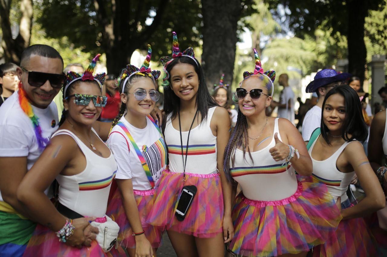 Manifestantes en la marcha del Orgullo en Madrid
