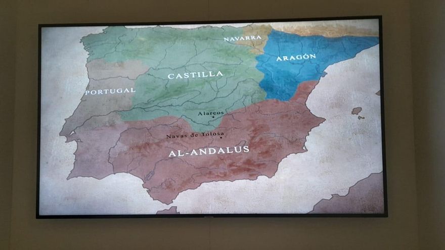 Videoinfografia de la batalla de las Navas de Tolosa (1212) sin el Reino de León (separado hasta que recae en la corona de Fernando III en 1230).