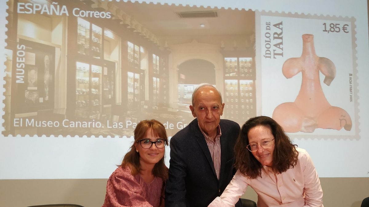 Correos ha presentado este martes el sello con el que busca conmemorar los 146 años de historia del Museo Canario.