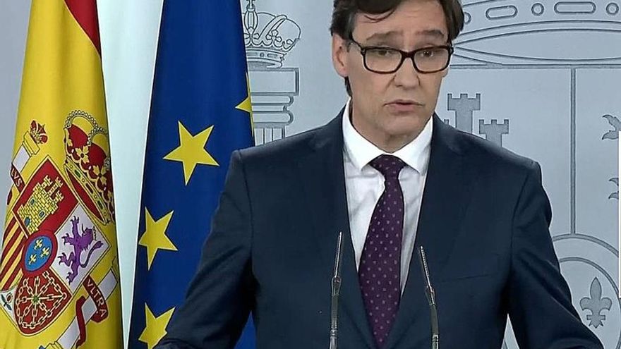 Salvador Illa, este martes durante la rueda de prensa. E