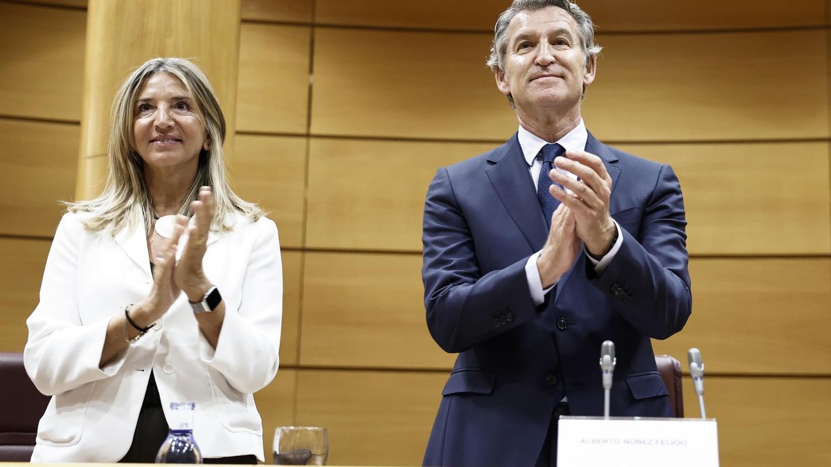 El líder del PP, Alberto Núñez Feijóo junto a la portavoz del PP en el Senado, Alicia García, el pasado mes de septiembre.
