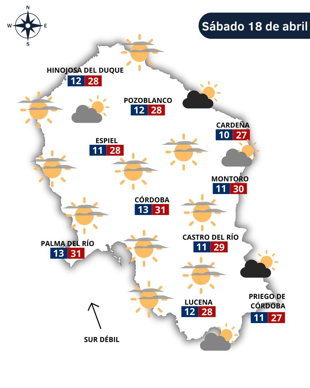 El tiempo este sábado en Córdoba