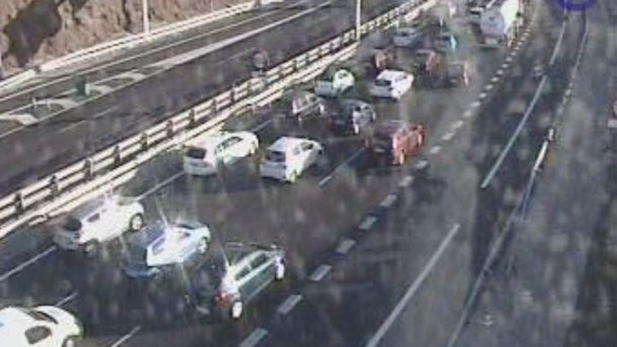 Colas este miércoles en la TF-1, en dirección a Santa Cruz de Tenerife