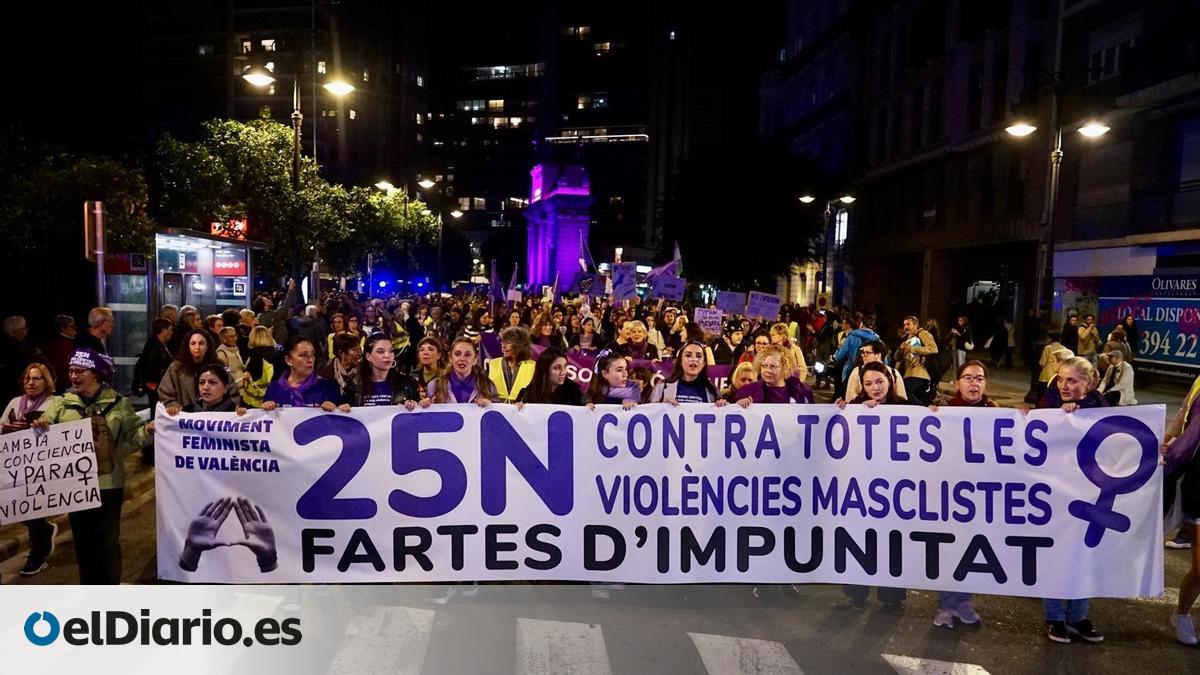 La manifestación del 25N en València clama contra la "impunidad" y el ...