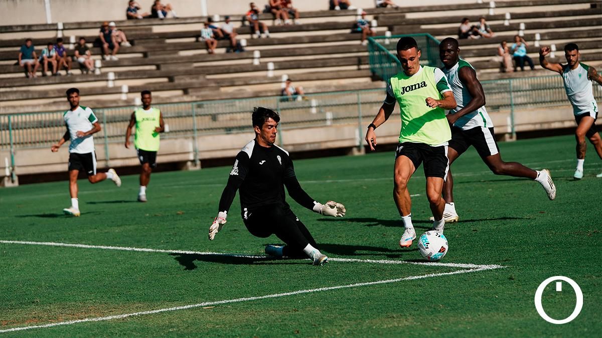Imagen del entrenamiento de este lunes del Córdoba CF