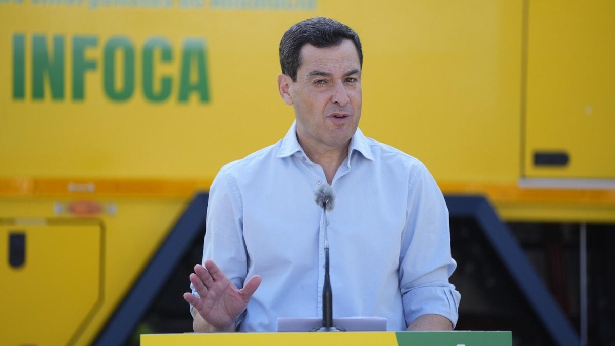 El presidente en funciones de la Junta y candidato del PP-A a la reelección, Juanma Moreno, este martes en Sevilla