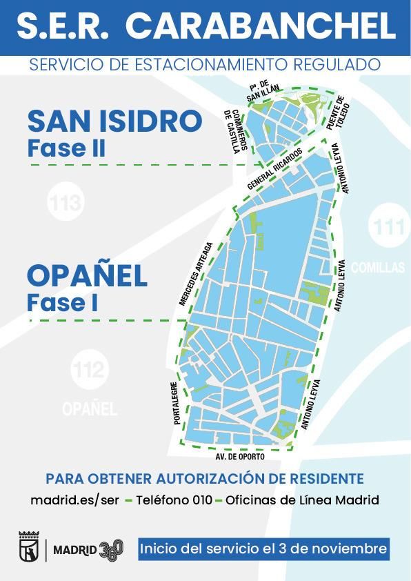 Plano de la ampliación del SER en Carabanchel