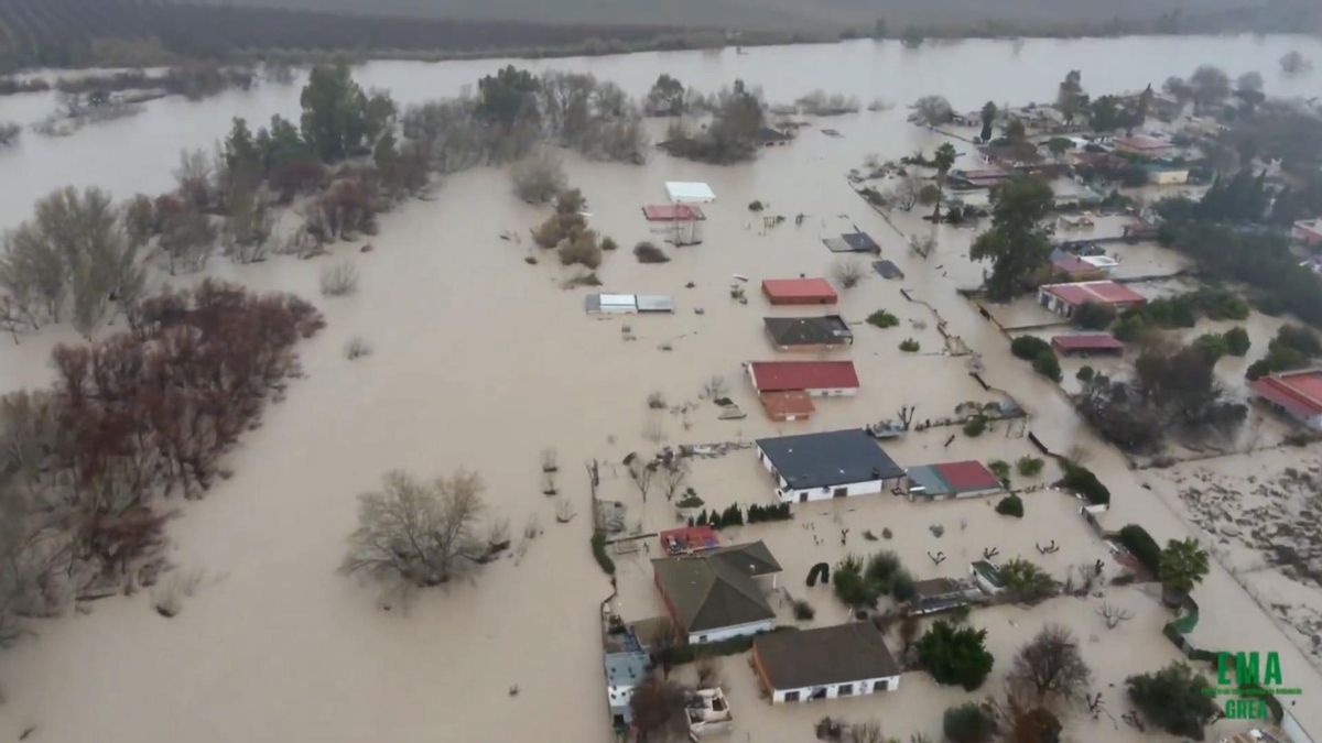 Imágenes aéreas de las parcelas afectadas por las inundaciones en Córdoba