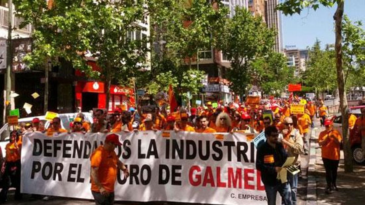 Protesta de los trabajadores de Galmed Sagunto en Madrid