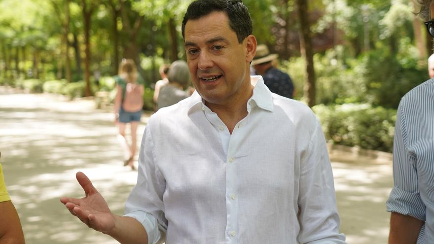 El presidente del PP de Andalucía y candidato a la reelección como presidente de la Junta de Andalucía, Juanma Moreno
