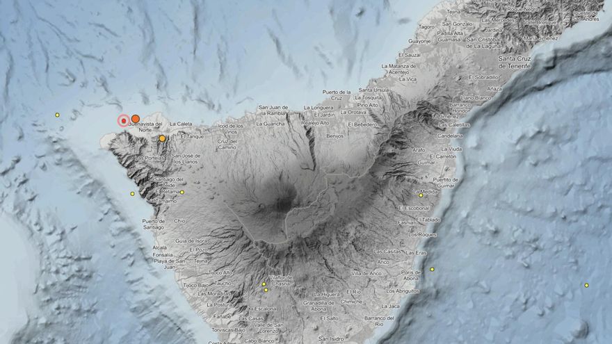 El IGN detecta dos terremotos en el noroeste de Tenerife, uno sentido de magnitud 3,3