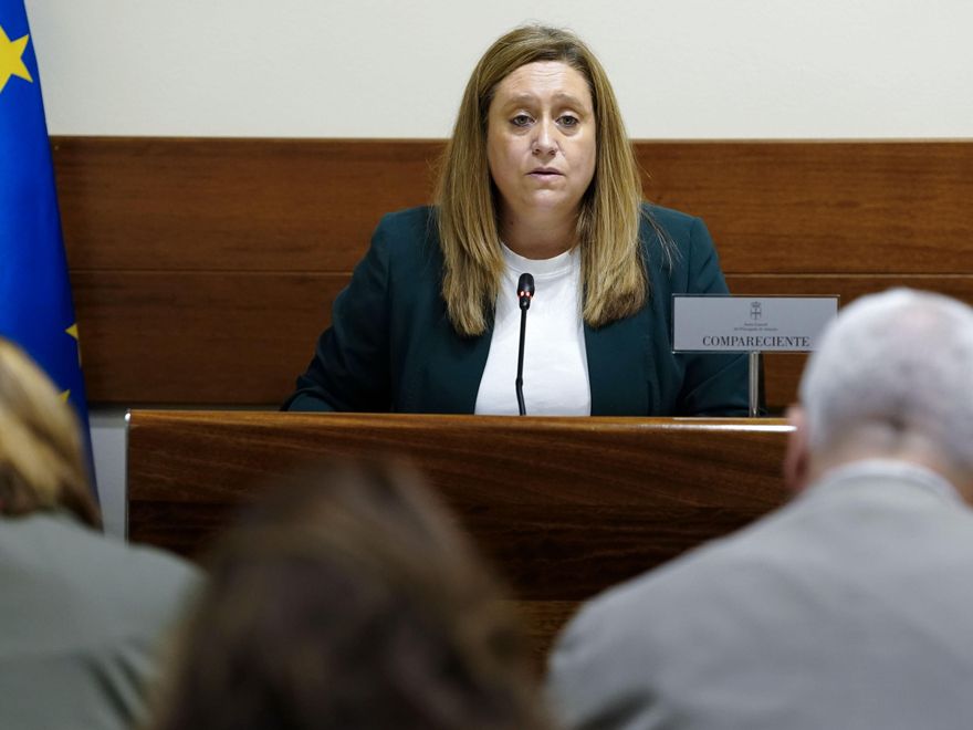 La consejera de Derechos Sociales y Bienestar del Principado de Asturias, Nerea Monroy, durante su comparecencia en comisión en el Parlamento asturiano.