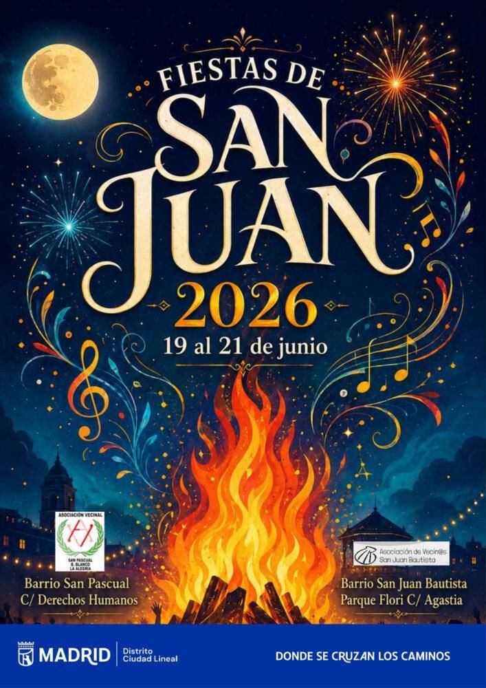 Cartel de las Fiestas de San Juan 2026 en Ciudad Lineal
