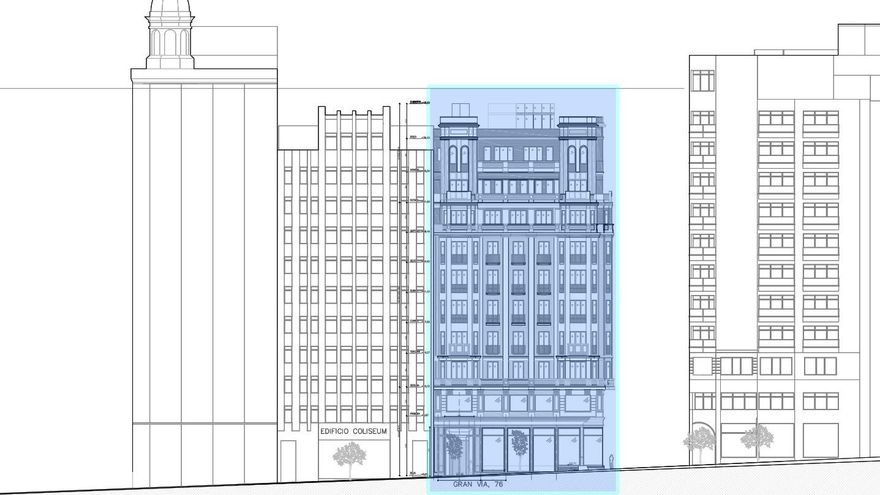 Otro proyecto para convertir en 112 habitaciones de lujo las oficinas de un edificio clásico en la Gran Vía de Madrid