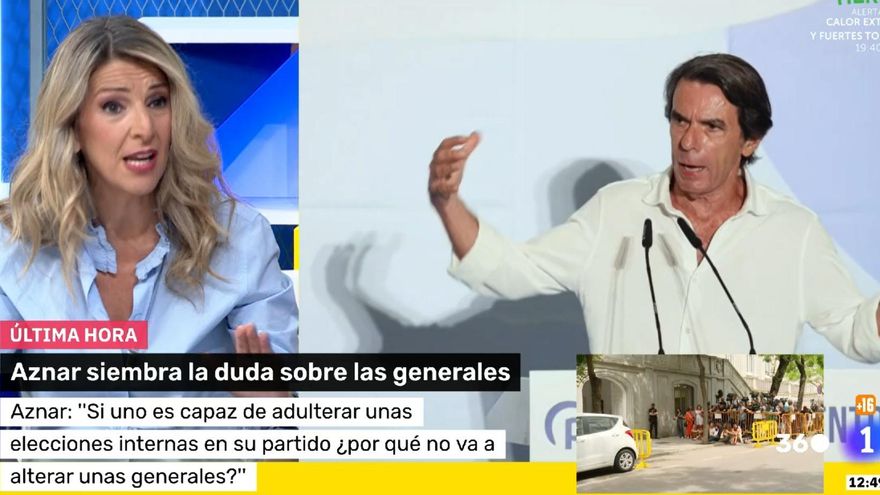 Captura de pantalla de la intervención de la vicepresidenta del Gobierno, Yolanda Díaz, en RTVE