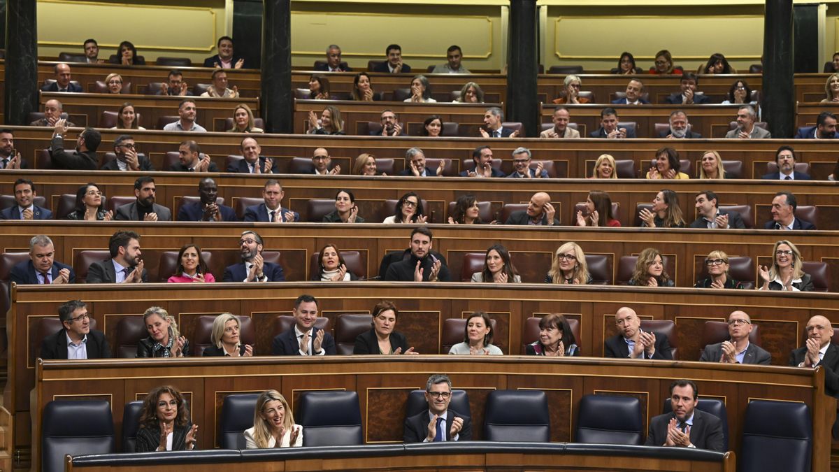 Vista del hemiciclo durante el pleno del Congreso de los Diputados, este martes.