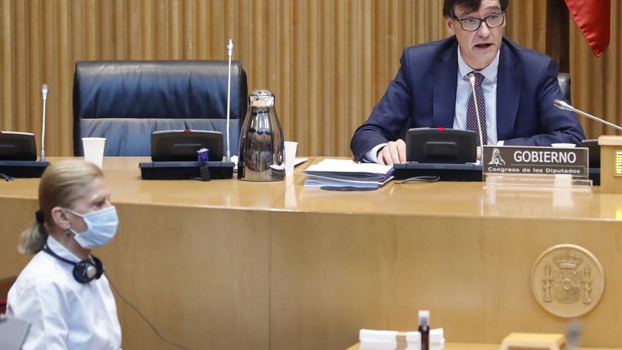 El ministro de Sanidad, Salvador Illa comparece en la Comisión de Sanidad del Congreso, en Madrid,    este jueves, 21 de mayo de 2020.