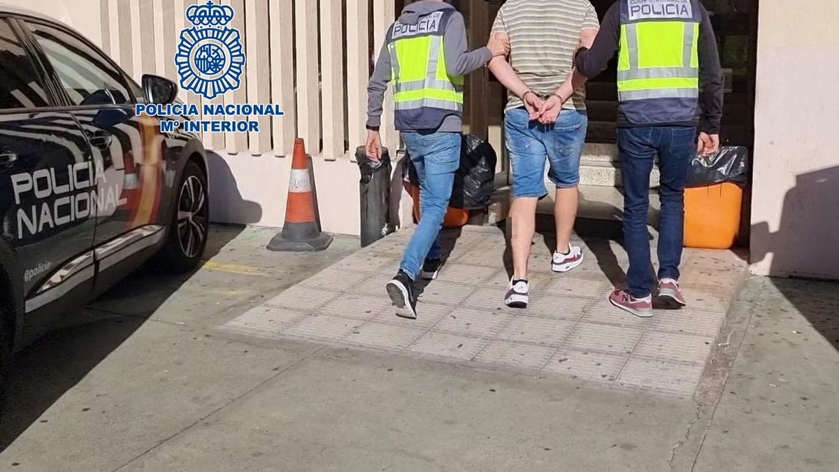 Momento de la detención del fugitivo alemán en Tenerife