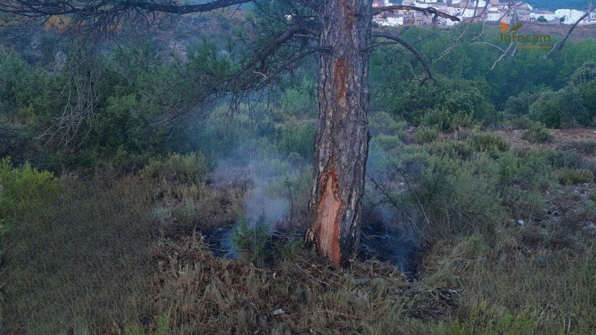Incendio provocado por un rayo