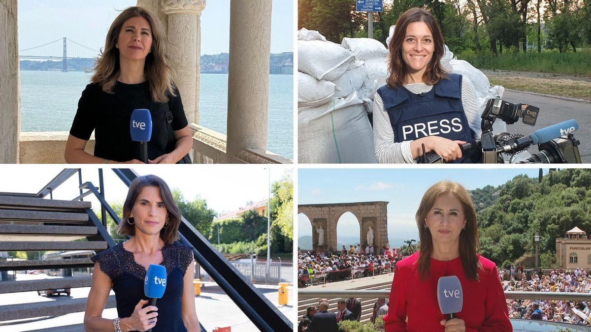 Las corresponsales de TVE Lara Siscar, Silvia Guerra, Melanie Stüber y Begoña Alegría