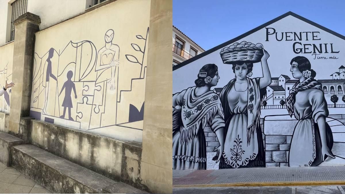 Los dos murales en Puente Genil