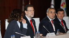 Mariano Rajoy en la apertura de la evaluación de Madrid 2020. / Efe