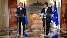 Donald Tusk y Alexis Tsipras en la visita del primero a Grecia esta semana