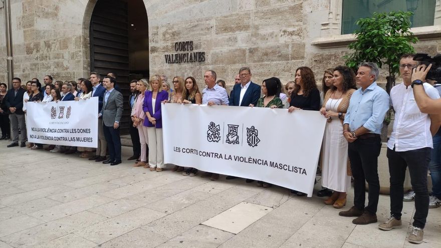 La nueva pancarta de PP y Vox parte en dos a las Corts Valencianes en la condena de la violencia machista