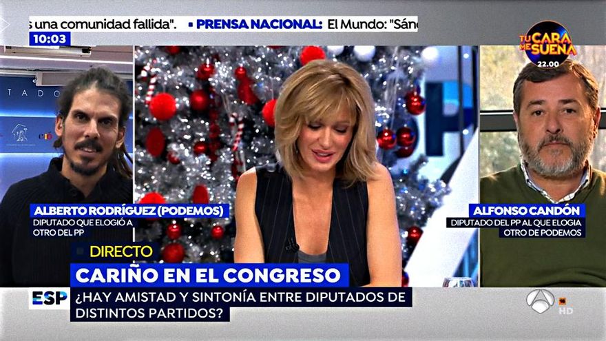 Alberto Rodríguez, Susanna Griso y Alfonso Candón en "Espejo Público"