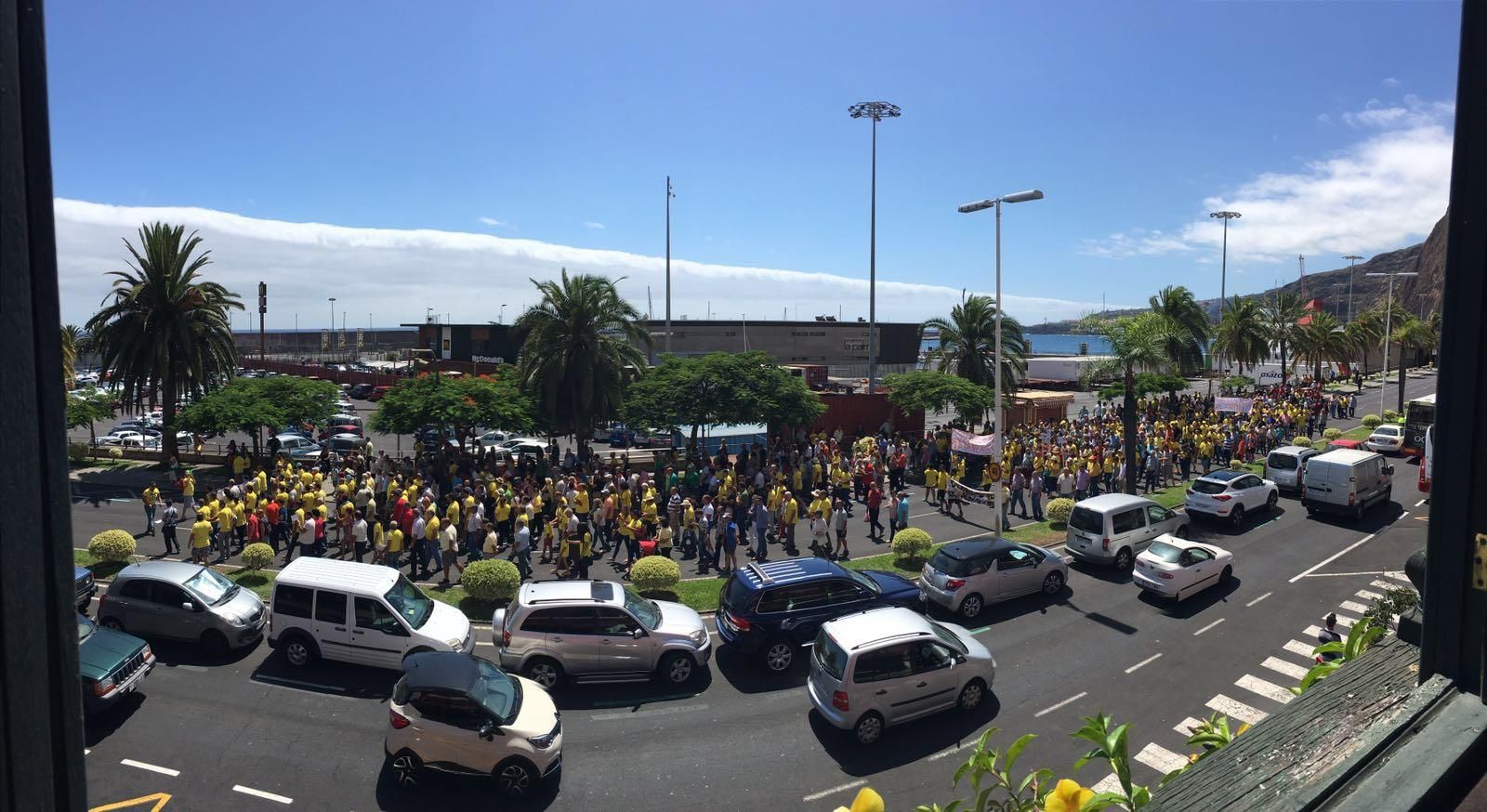Imágenes de la manifestación de los agricultores del plátano de La Palma,