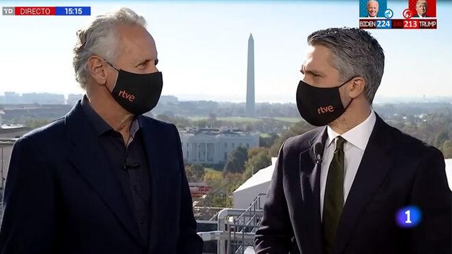 Lorenzo Milá y Carlos Franganillo en Washington (RTVE)