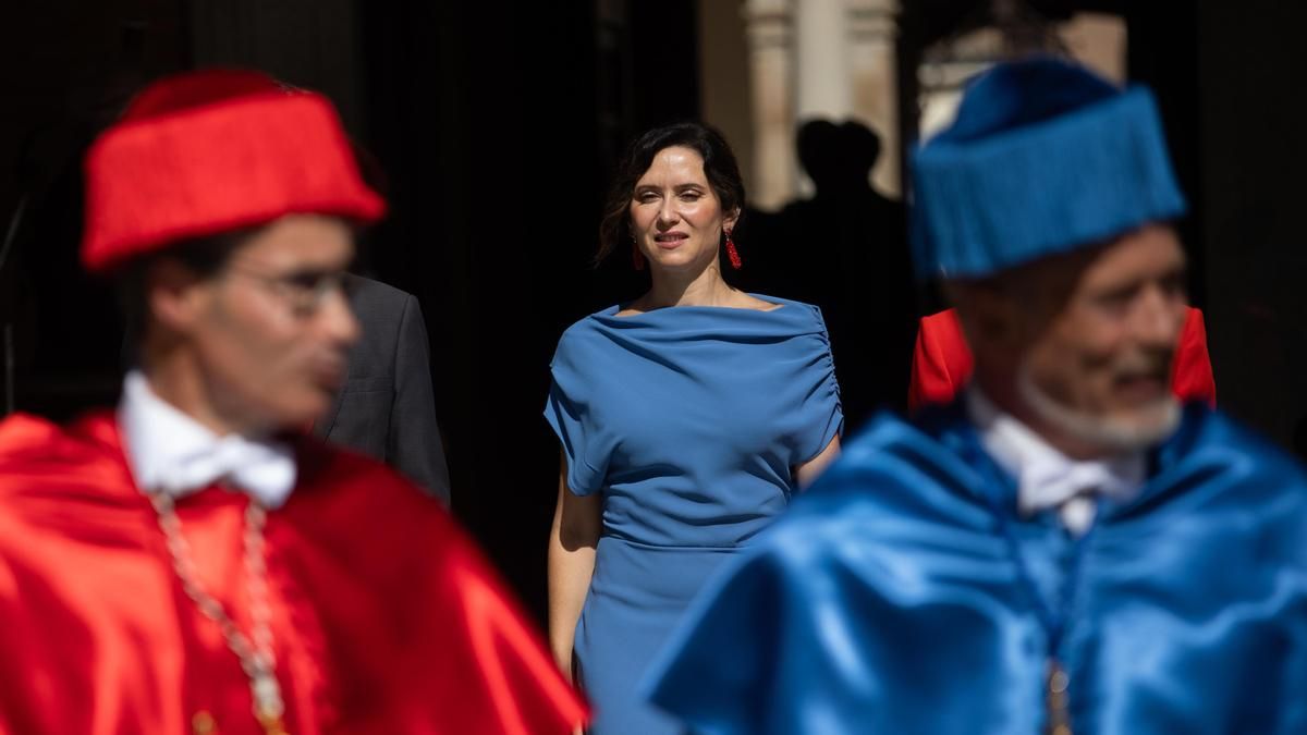 La presidenta de la Comunidad de Madrid, Isabel Díaz Ayuso, en el acto de apertura del curso académico 2025/26.