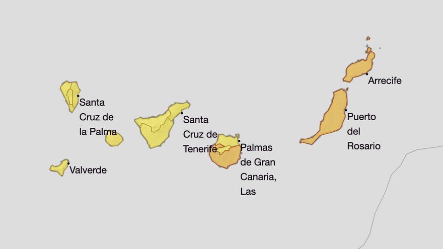 Estos son los avisos amarillos y naranjas por tormentas, lluvias y viento en Canarias este fin de semana