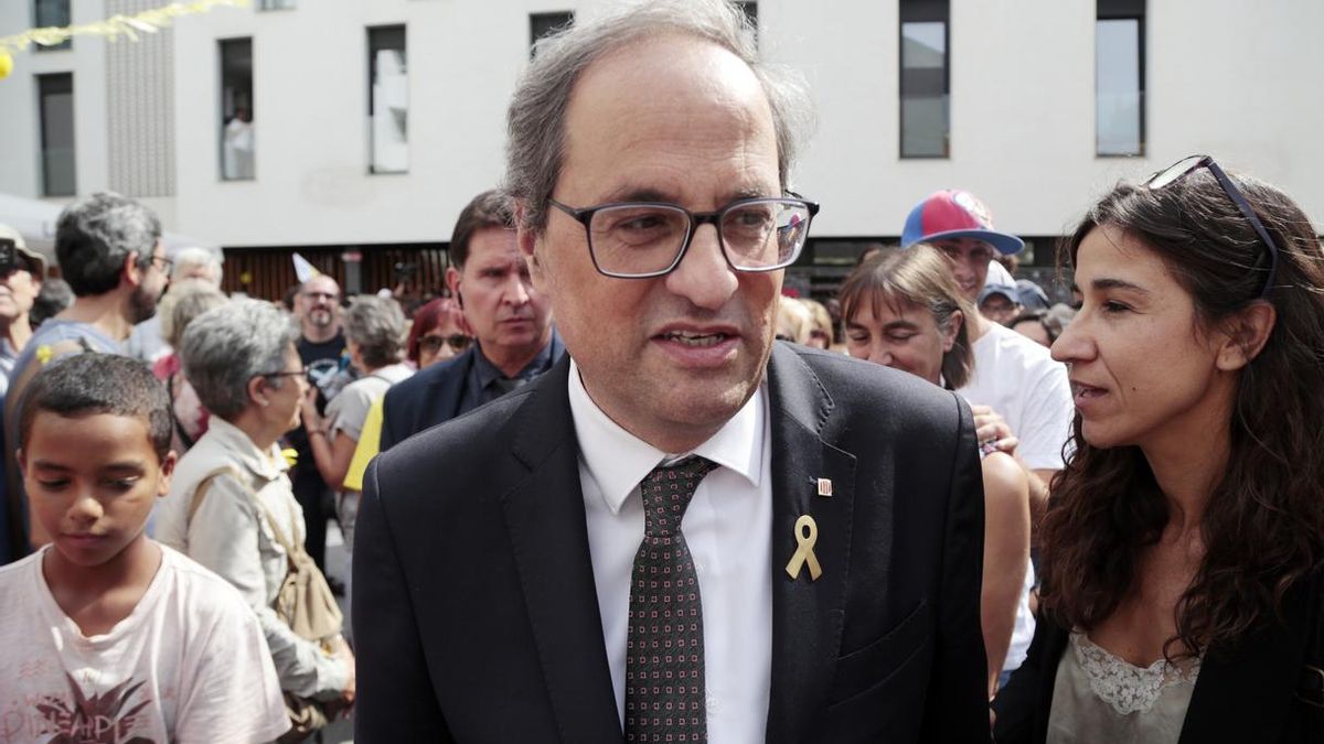 El president de la Generalitat, Quim Torra, en los actos de conmemoración por el primer aniversario del 1-O.
