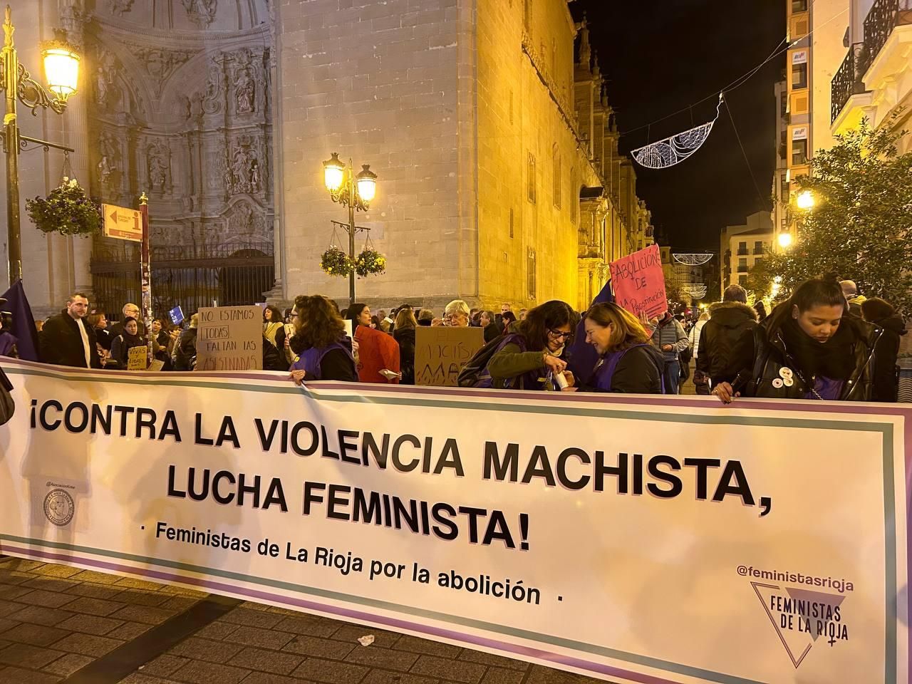Grito unánime contra la violencia machista por las calles de Logroño