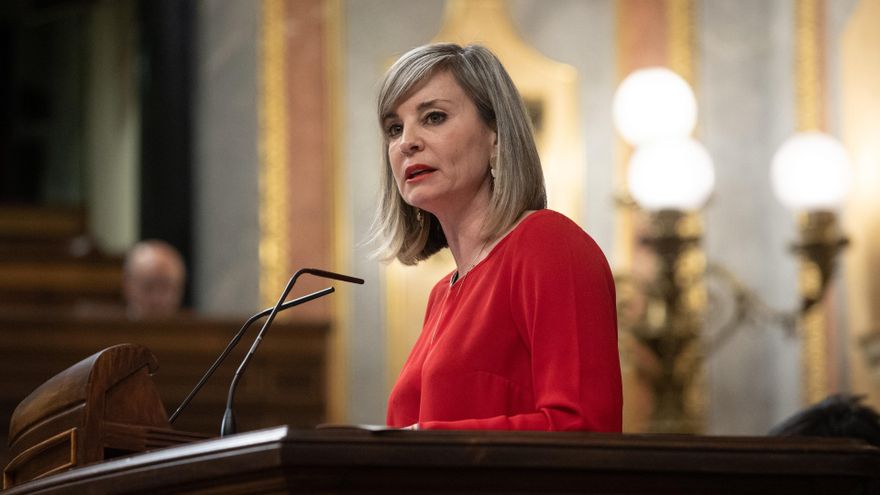Archivo - La portavoz de Sumar en el Congreso, Verónica Martínez Barbero, interviene durante una sesión plenaria en el Congreso de los Diputados, a 18 de marzo de 2025, en Madrid (España).